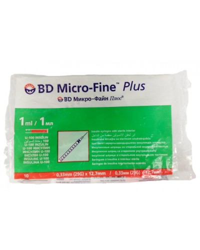 Інсуліновий шприц BD Micro-Fine U-100 1мл 29G (10 од.)